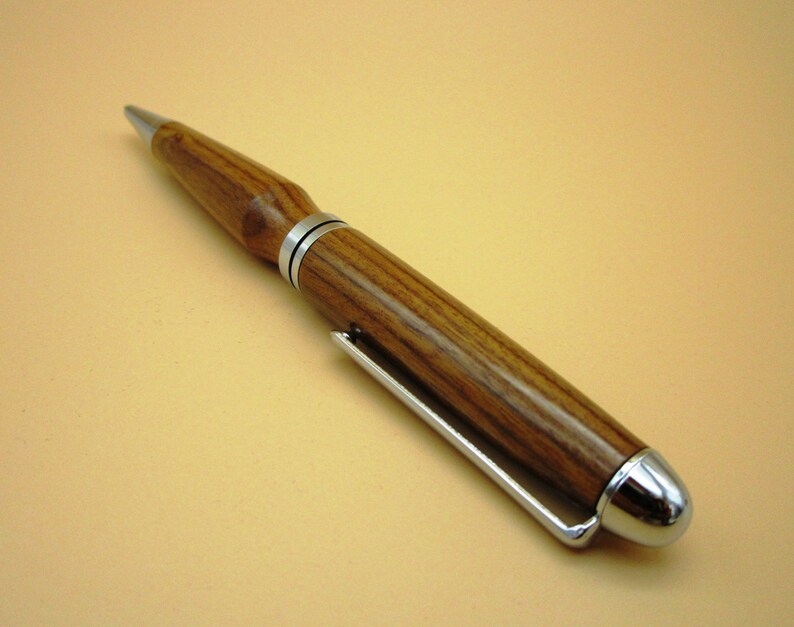 Rosewood Pen European Chrome Style Manual Turning Black Etsy
