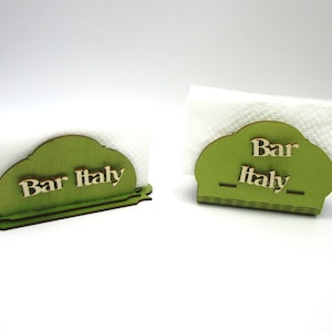 Porta tovaglioli in legno, porta tovaglioli bar personalizzato,  caddy utensile personalizzato con sale e pepe, porta zucchero e tovaglioli