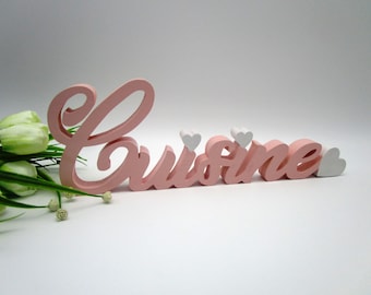 Cuisine wooden lettering, decorative lettering, decorative font, home decor, wooden letters, kitchen decoration, original gift