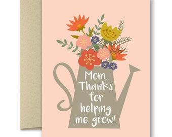 Mothers Day Card - Cards for mom - Mom Birthday - Mom from daughter - Mom from son - Thanks Mom - Mothers Day Gift -Floral Mothers Day Card