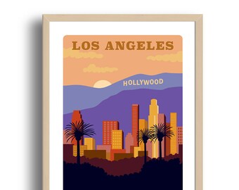 Los Angeles City Art Print - Home Decor - Los Angeles city art - Wall Art - Museum Art Print - Giclée Art- City art print - Prints Wholesale