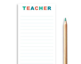 Teacher Notepad - Holiday Gift - Christmas Gift - Teacher Appreciation - Teacher Stationery - Notepad - Gift for Teacher