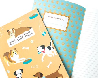 Notebook Journal - Dogs notebook - Animal notebook - Lined notebook - Cute journal - Christmas Gift - Writing Journal - Notebook set -Dogs