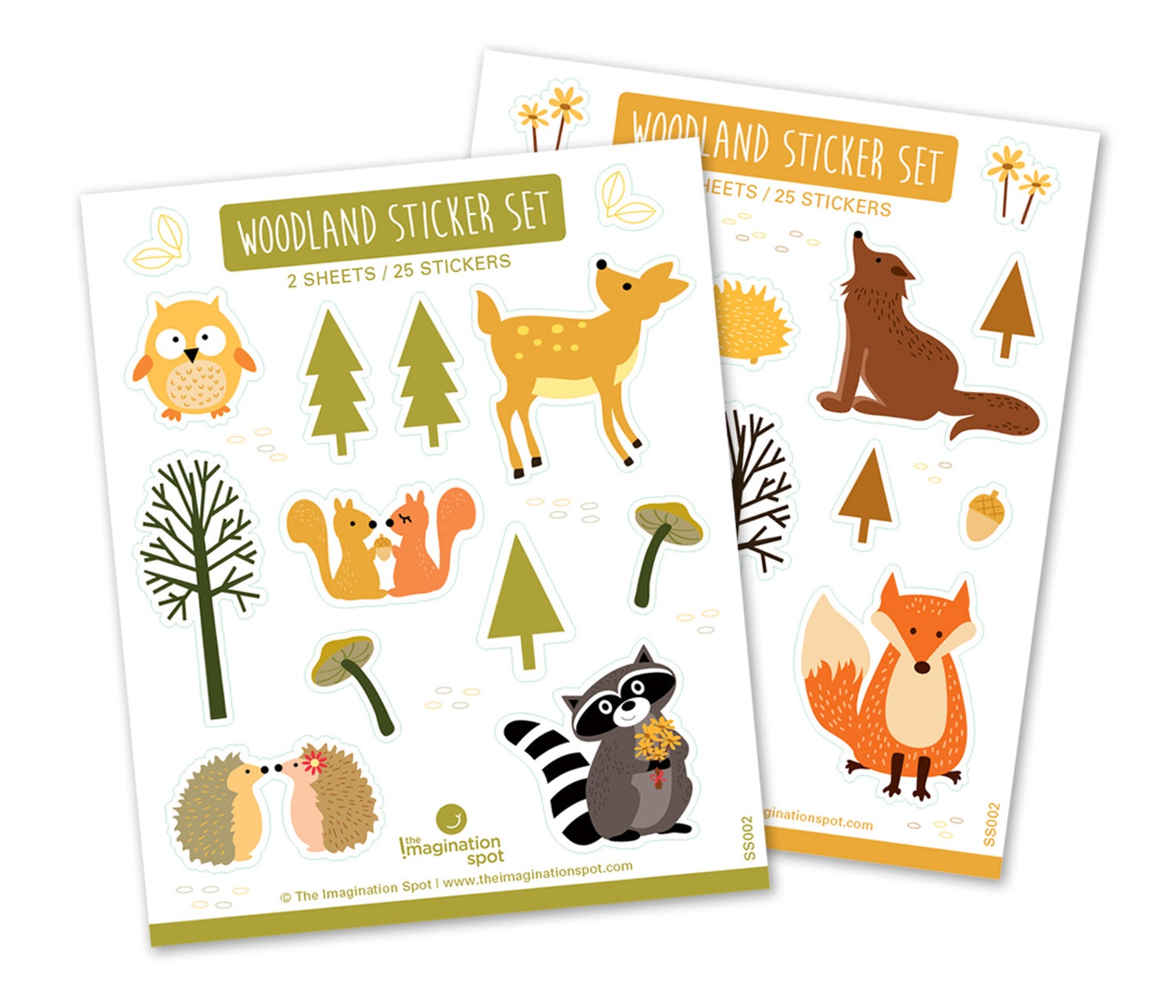 Woodland Stickers Cute Stickers Woodland Animal Sticker Etsy