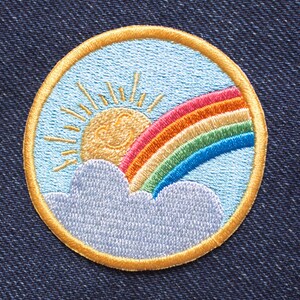 50% OFF SALE - Rainbow Sunshine patch - Iron on Patches - Embroidered Patch - Cute Patches - Patches for Jackets - Sew on patch - Gifts