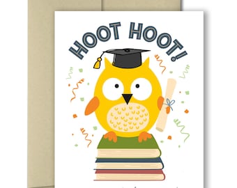 Graduation Card - Owl Graduation Card - Greeting Cards - Graduation cards - Celebration Cards - School Graduation - College graduation