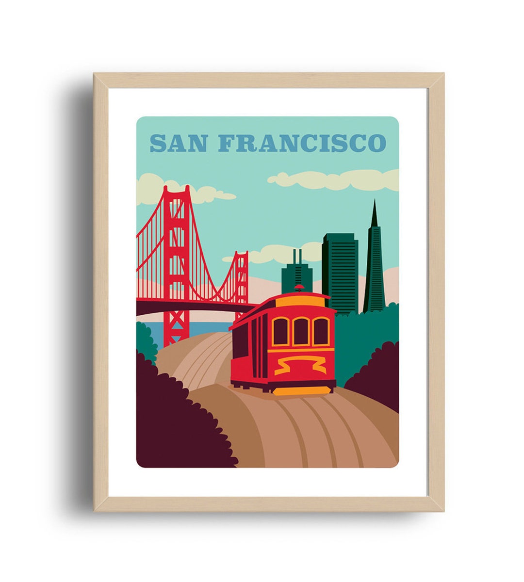 San Francisco Art Print Home Decor San Francisco City Art Etsy