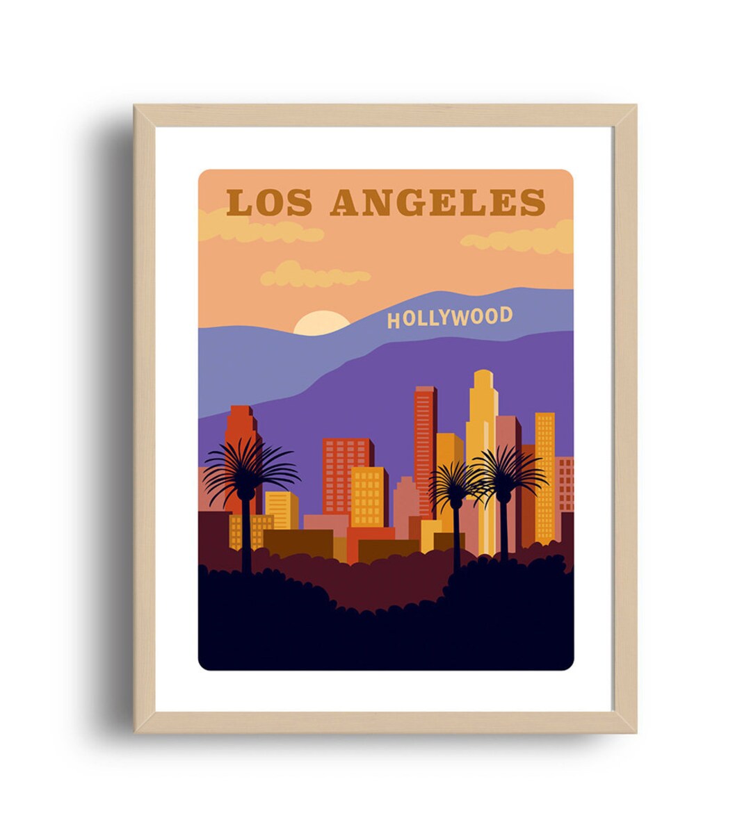 Los Angeles City Art Print Home Decor Los Angeles City Art Etsy