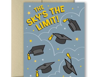 Graduation Card - Sky's The Limit - Greeting Cards - Graduation cards - Celebration Cards - School Graduation - College graduation