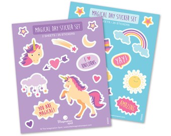 Unicorn Rainbow Stickers -Cute stickers -Unicorn Sticker Set- Scrapbooking Stickers Pack -Envelope stickers -Vinyl stickers -Bottle stickers