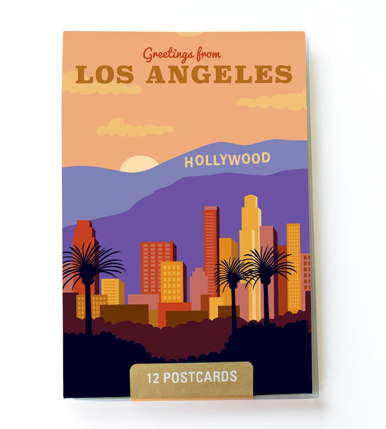 Los Angeles City Postcard - City Postcards - Los Angeles Postcard Set ...