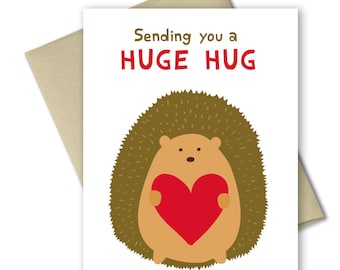 Sending Hugs card - Thinking of you - Just Because Cards - Get Well - Hello Card - Sending Love card - Long distance card - Friendship card