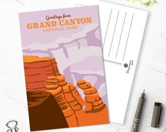 Grand Canyon Postcard - National Park - Grand Canyon postcard set - Souvenir -Landmarks -Vintage inspired postcard -Travel postcard