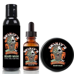 Juggernaut Beard oil, Beard balm, and Beard wash beard kit for men ( black leather, oud wood, patchouli, and vetiver mens grooming kit)