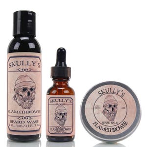 Beard Kit - Cinnamon- Nourishing and Softening Beard Kit - Beard Oil, Balm and Wash Combo kit for men
