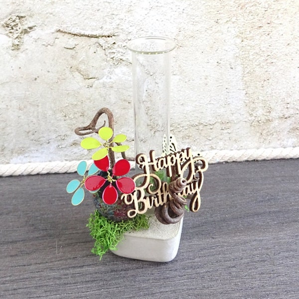 Concrete Vase Trend Decoration Test Tube Office Flower Vase unique gifts modern home decor spring e decoration Thank you Educator Teacher