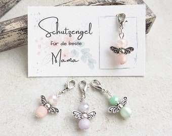 1 Schutzengel Karte "Mama" Mini Engelchen-Anhänger Schlüsselanhänger Geschenkidee kleine Geschenke für Frauen Adventskalender Füllung