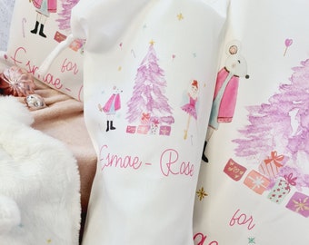Personalised Christmas Stocking, Girls Christmas Stocking, Pink Christmas, Sugar Plum Fairy, Holiday Stocking, Girls Stocking Stuffer