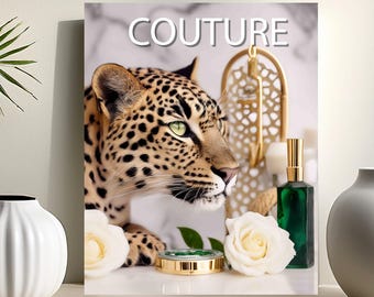 Luxury Glamour Leopard Art, Chic Home Decor, Vogue Style, Fashion Magazine, Trendy, Leopard Boutique Poster