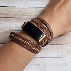 Boho Chic Fitbit LUXE Band Vegan Leather Braided Fancy Fitbit Luxe Strap Bohemian Hippie Bracelet for Fitbit Luxe Best Gift