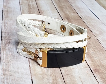 Boho Vegan Leather Fitbit Inspire 2 / HR Band: Multi Wrap Bracelet