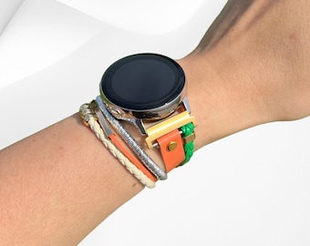 Layered Vegan Leather Watch Band for Google Pixel Watch 2/3/4 (41mm)