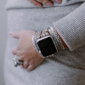 Custom Black Damier Louis Vuitton Apple Watchband - Silver – Detroit Customs