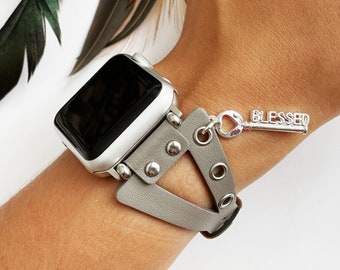 Punk Apple Watch Band 8 7 6 5 4 SE Gothic Apple Watch Armband für iWatch 38 40 41 42 44 45 49mm Nieten Leder Inspiration iWatch Band