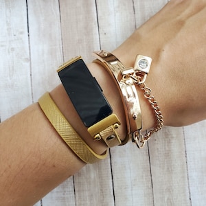Gold Fitbit Inspire 2 Band Inspire HR Band Armband für Fitbit Inspire 2 Inspire HR Armband Handgefertigtes Leder Fitbit Inspire HR Wrap Strap Geschenk