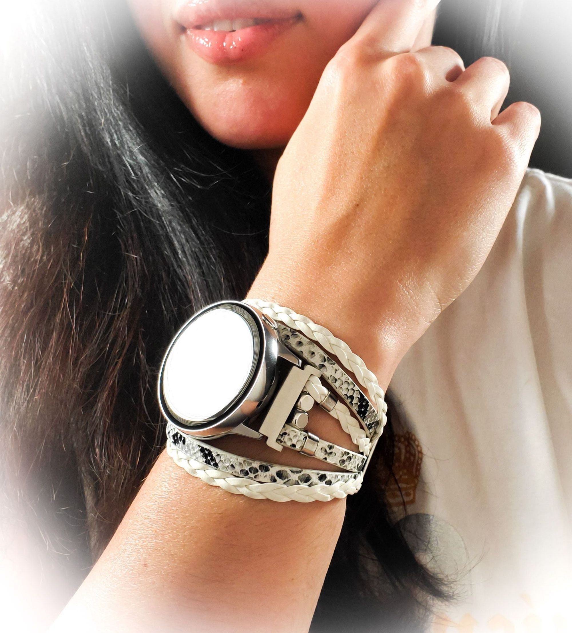 DIY Layered Leather Beaded Watch - Happy Hour Projects