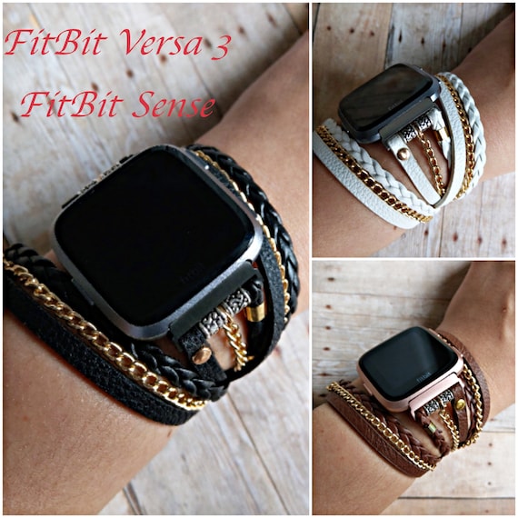 Boho Chic Fitbit Versa 3 Fitbit Sense Watch Band Pulsera de cadena dorada  para Versa 3 Fitbit Sense Mujeres Joyería delicada -  México