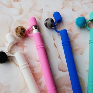 Pom Pom Apple Pencil Sleeve Case Holder Protective Silicone Anti pom-pom-apple-pencil-sleeve-case-holder-protective-silicone-anti