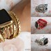 Boho Hippie Apple Watch Band 8 7 SE 6 5 4 3 Gold Silver Snakeskin Leather Apple Watch Bracelet iWatch Wrap Strap 38 40 41 42 44 45mm 