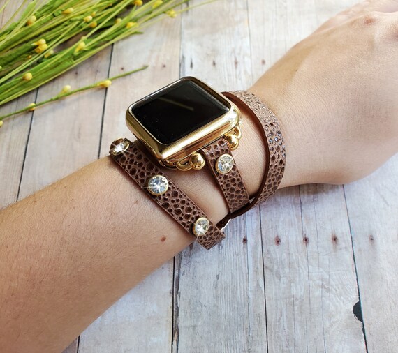 Sparkling Cheetah Apple Watch Band 38 49mm Animal Print Leather