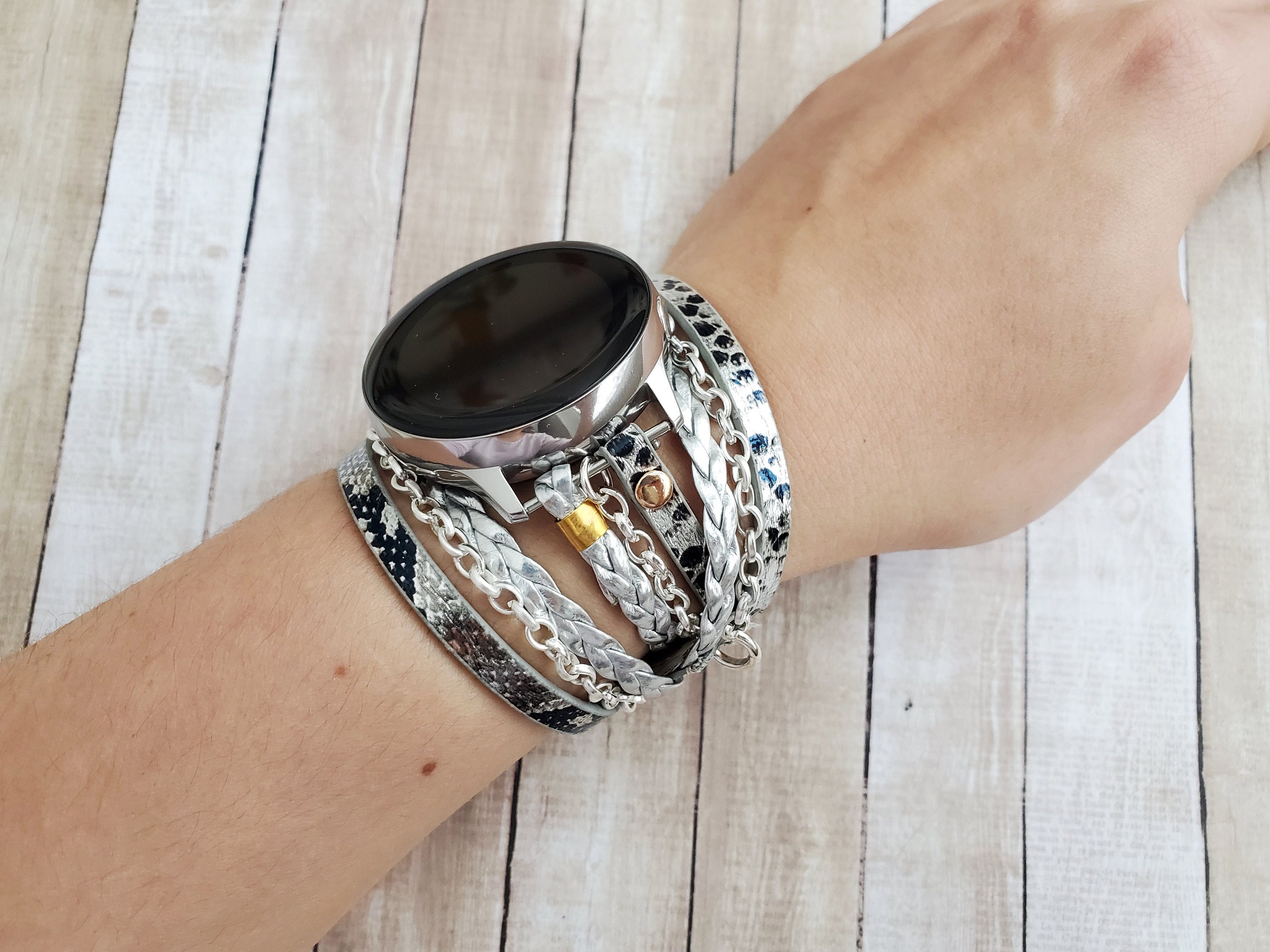 NEW Samsung Galaxy  Boho Watch Band Boho Chic Snakeskin Gold Chain Bracelet Band for Samsung  main image 4