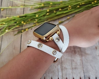 Bling Apple Watch Band: Crystal Wrap Strap, iWatch Series 1-Ultra 2