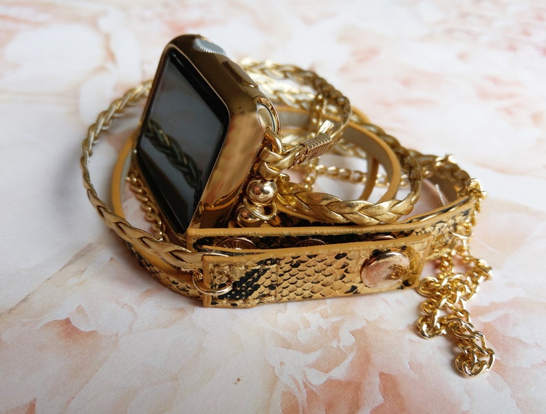 Gouden Boho Apple Watch Band Unisex Luxe Gevlochten Armband | Etsy