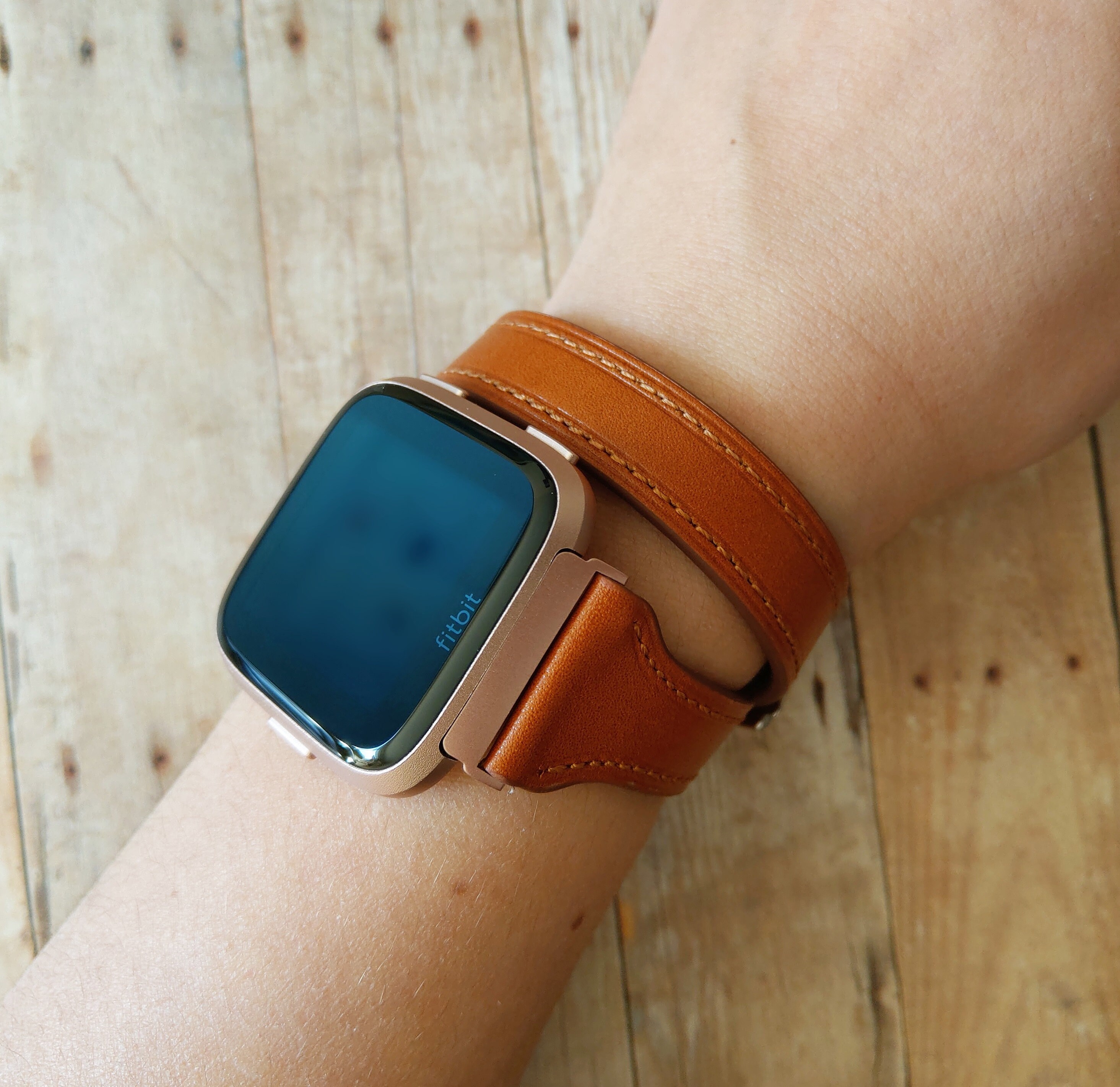 Brown Leather Fitbit Versa Band Unisex Modern Double Wrap Versa 2 Strap Elegant Fashion Replacement Watch Band for Fitbit Versa Best Gift Etsy