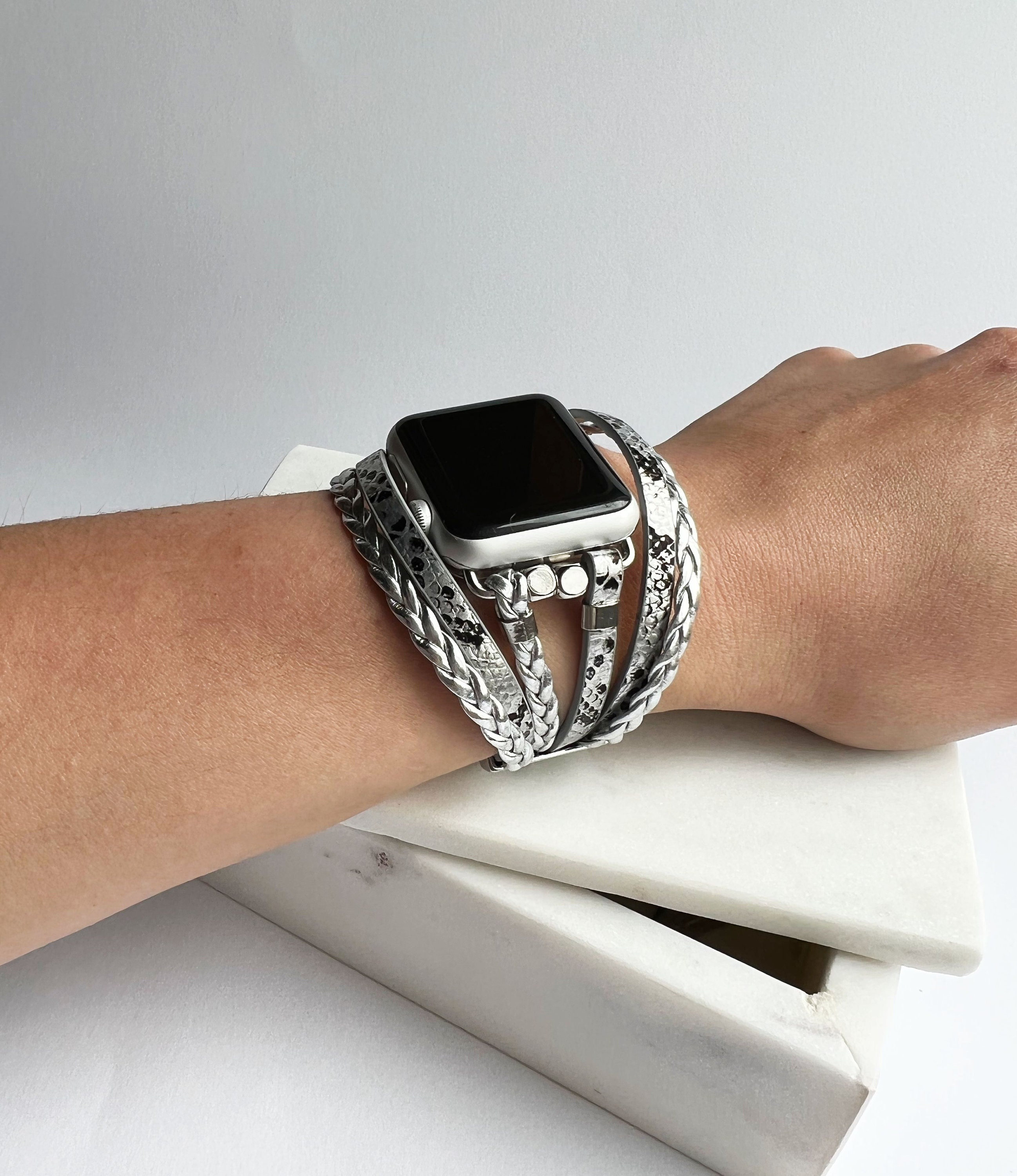 Real silver shop apple watch band