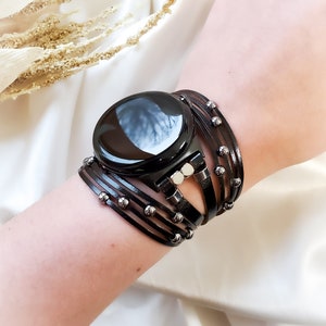 Punk Hippie Google Pixel 2 3 Watch Band, Beaded Leather Fashion Watch Band for Google Pixel Watch, Replacement Chic Watch Band,Gift