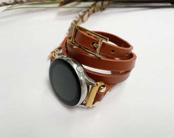 Leather Wrap Samsung Galaxy Watch Band 40 42 43 44 46 47mm -  Canada