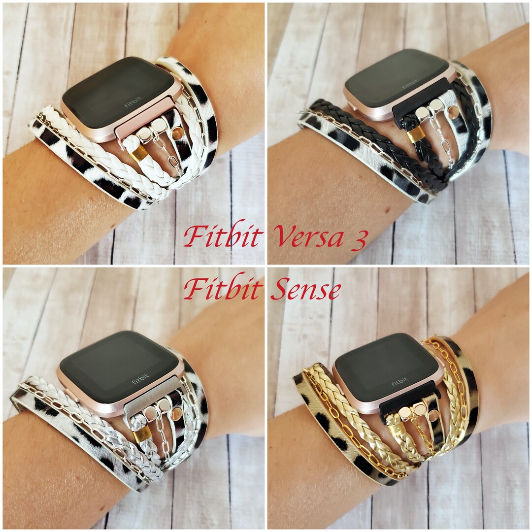 Fitbit Sense Watch Band Fitbit Versa 3 Bracelet Fashion Chic Leopard Print Wrap Bracelet for Fitbit Sense and Sense Fitbit Jewelry Gift Etsy