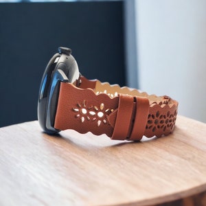 Unisex Fashion Google Pixel Watch Band, Lace Leather Fashion Watch Band for Google Pixel 2 Watch, Replacement Wristband, Chic Watch Band