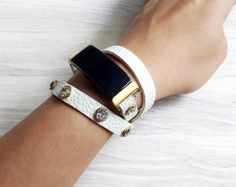 Chic Fitbit Inspire 3 Band , Double Wrap Strap Bracelet with Crystals for Fitbit Inspire 3, Fitbit Accessory, Gemstone Watch Bracelet