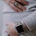 Boho Hippie Apple Watch Band 8 7 SE 6 5 4 3 Silver Snake Skin Print iWatch Strap Silver Chain Wrap Bracelet for iWatch 38 40 41 42 44 45mm 