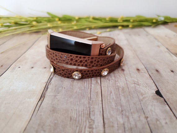 Double Wrap Fitbit Charge 3 4 Band Fashion Animal Print Strap Unique Unisex  Brown Leather Bracelet for Charge 3 4 Fashion Jeweled CH3 Band 