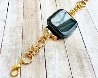 Gold Twisted Chain Fitbit Versa 4 / Sense 2 Watch Band