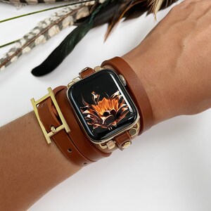 Correa de cuero estilo bohemio para Apple Watch: correa multivuelta para iWatch