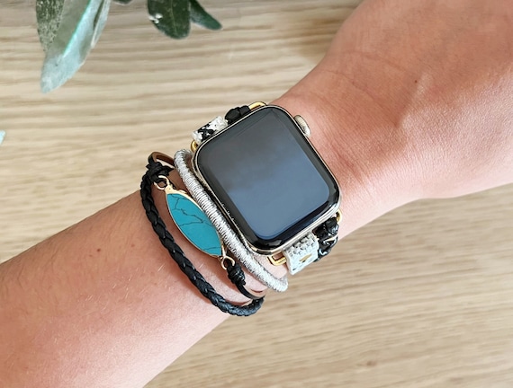 Aquarelle - Bracelet Apple Watch cuir petite taille - Made in France