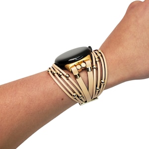 Beaded Punk Google Pixel 3 (41mm) Watch Band, Hippie Leather Fashion Watch Band for Google Pixel 2 Watch, Google Pixel Bracelet, Gift